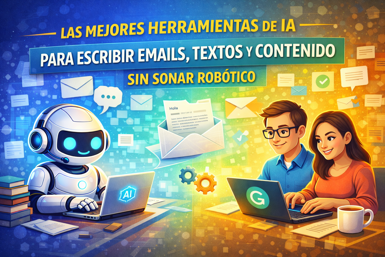 En este momento estás viendo Las mejores herramientas IA para escribir emails, textos y contenido sin sonar robótico (2026
